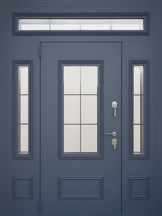 Входная остекленная группа с металлобагетом и полимерной покраской антрацит