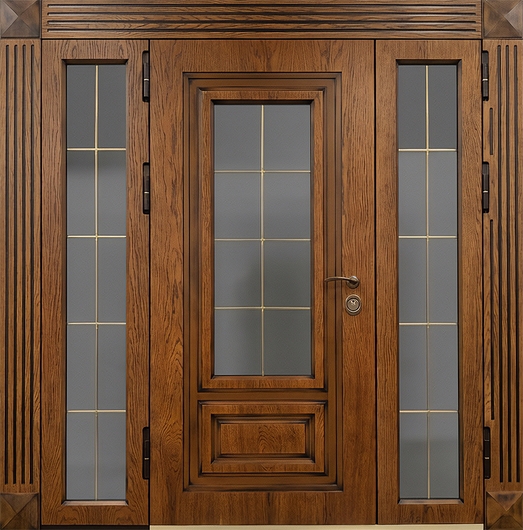 Входная парадная группа с терморазрывом, остеклением и панелями МДФ